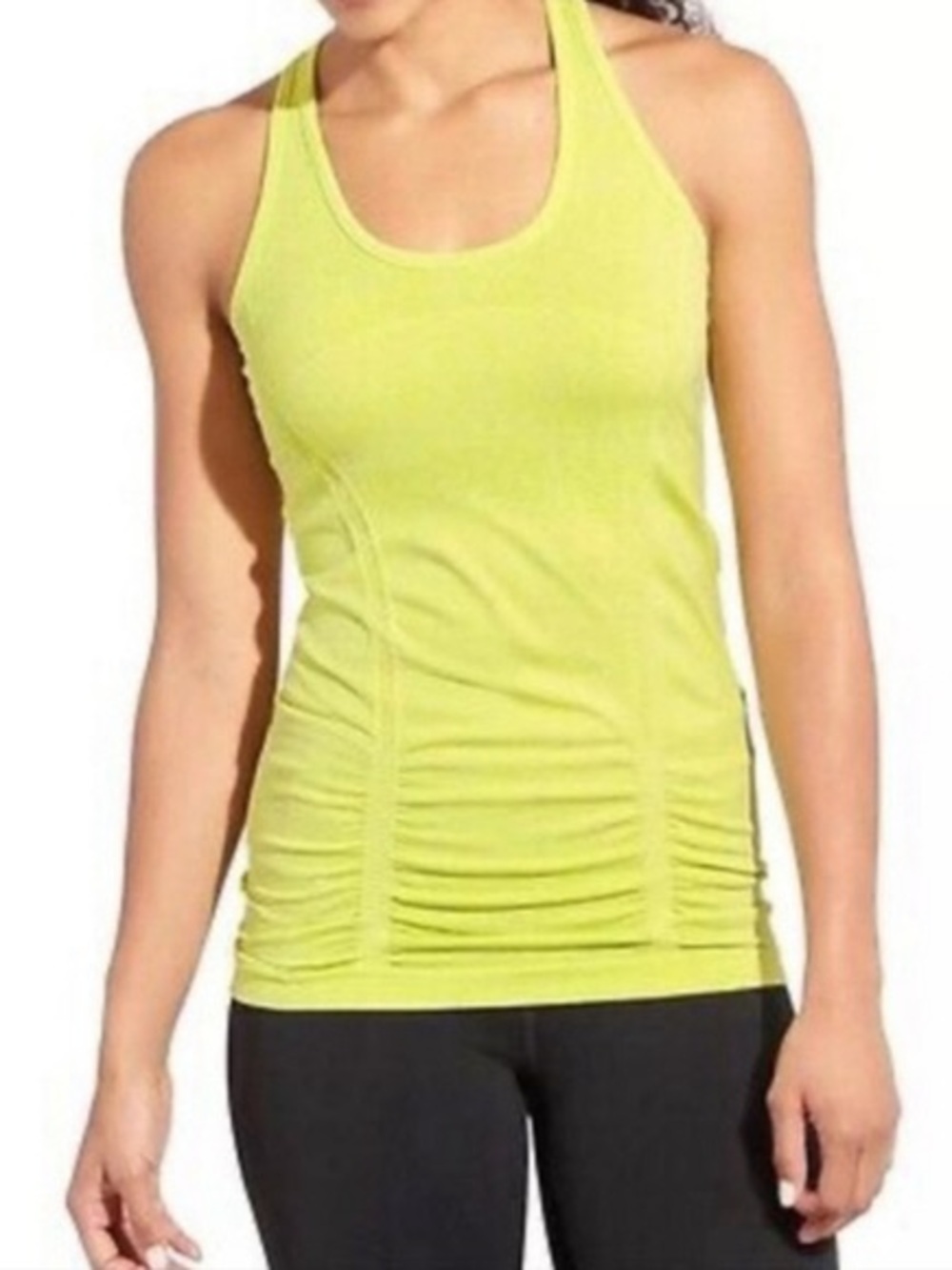 Athleta Yellow ruched tank top